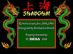 Shanghai title screen for Sega Master System